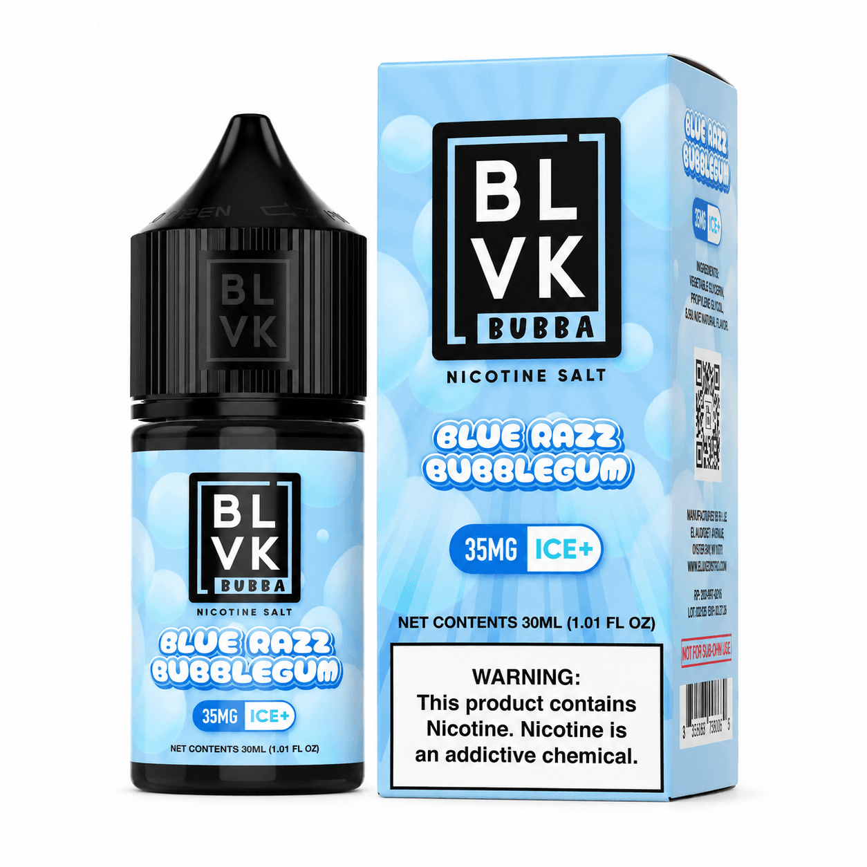 NicSalt - BLVK Salt Bubba - Blue Razz Bubblegum (30ml)