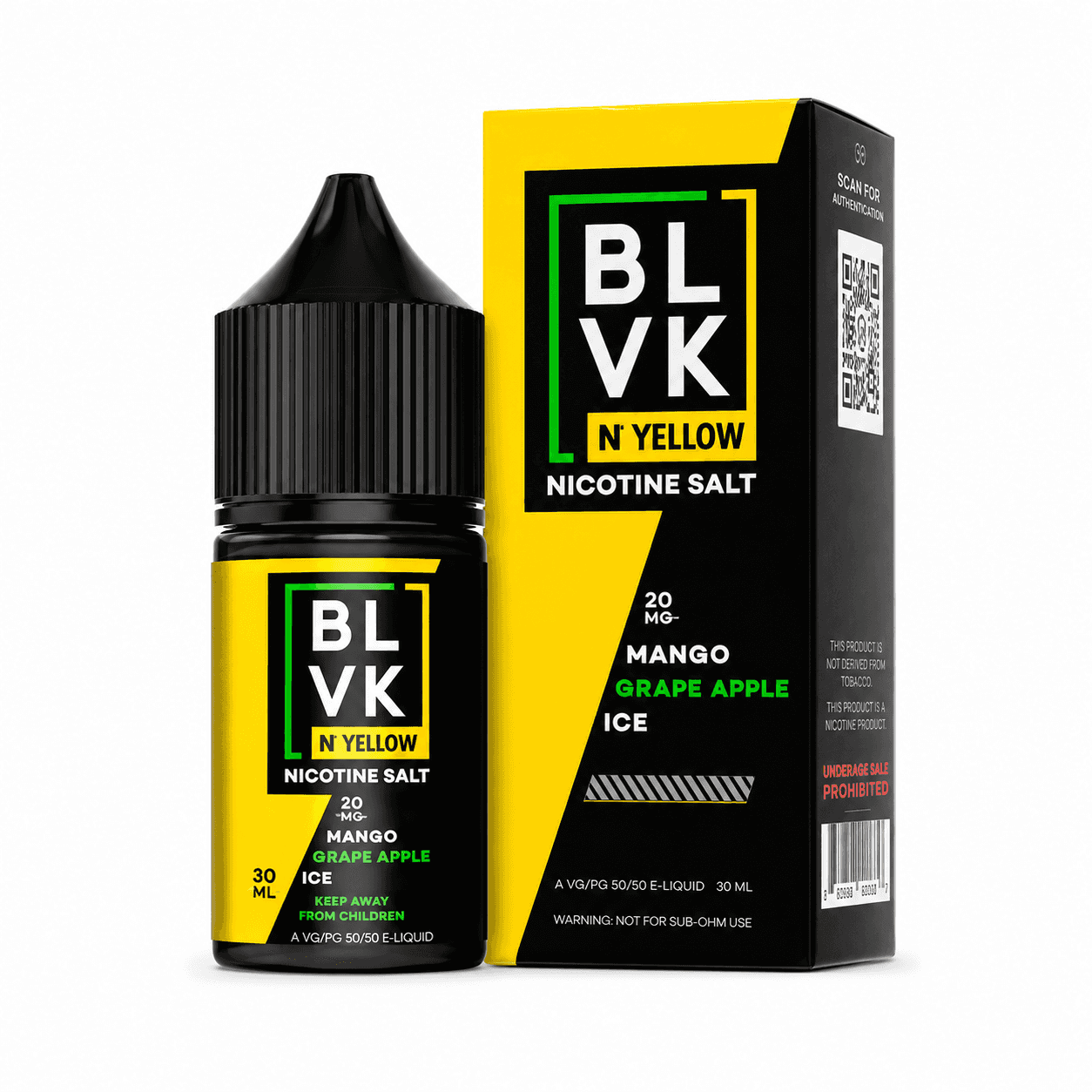 NicSalt - BLVK Salt Yellow - Mango Grape Apple Ice (30ml)