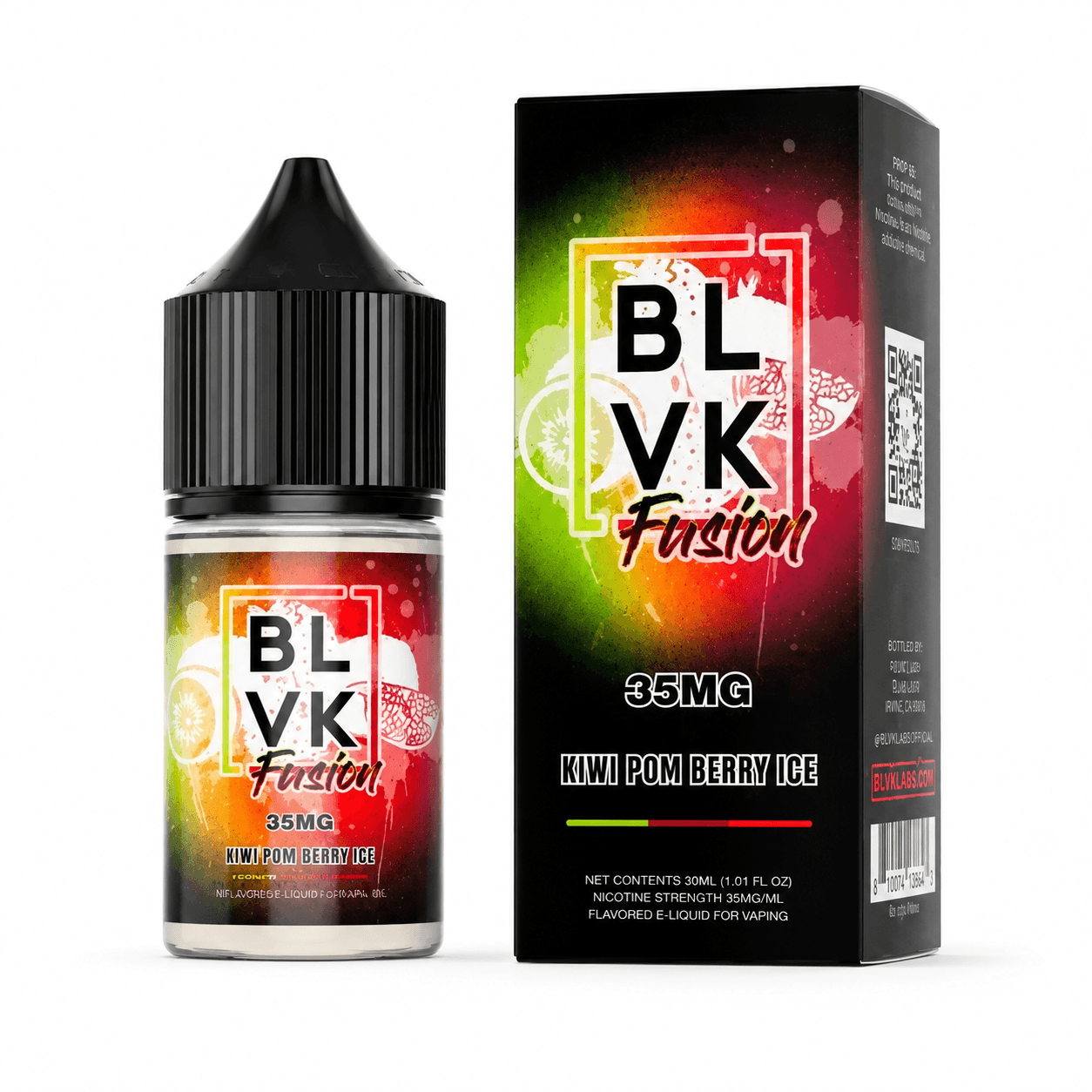 NicSalt - BLVK Fusion - Kiwi Pom Berry Ice (30ml)