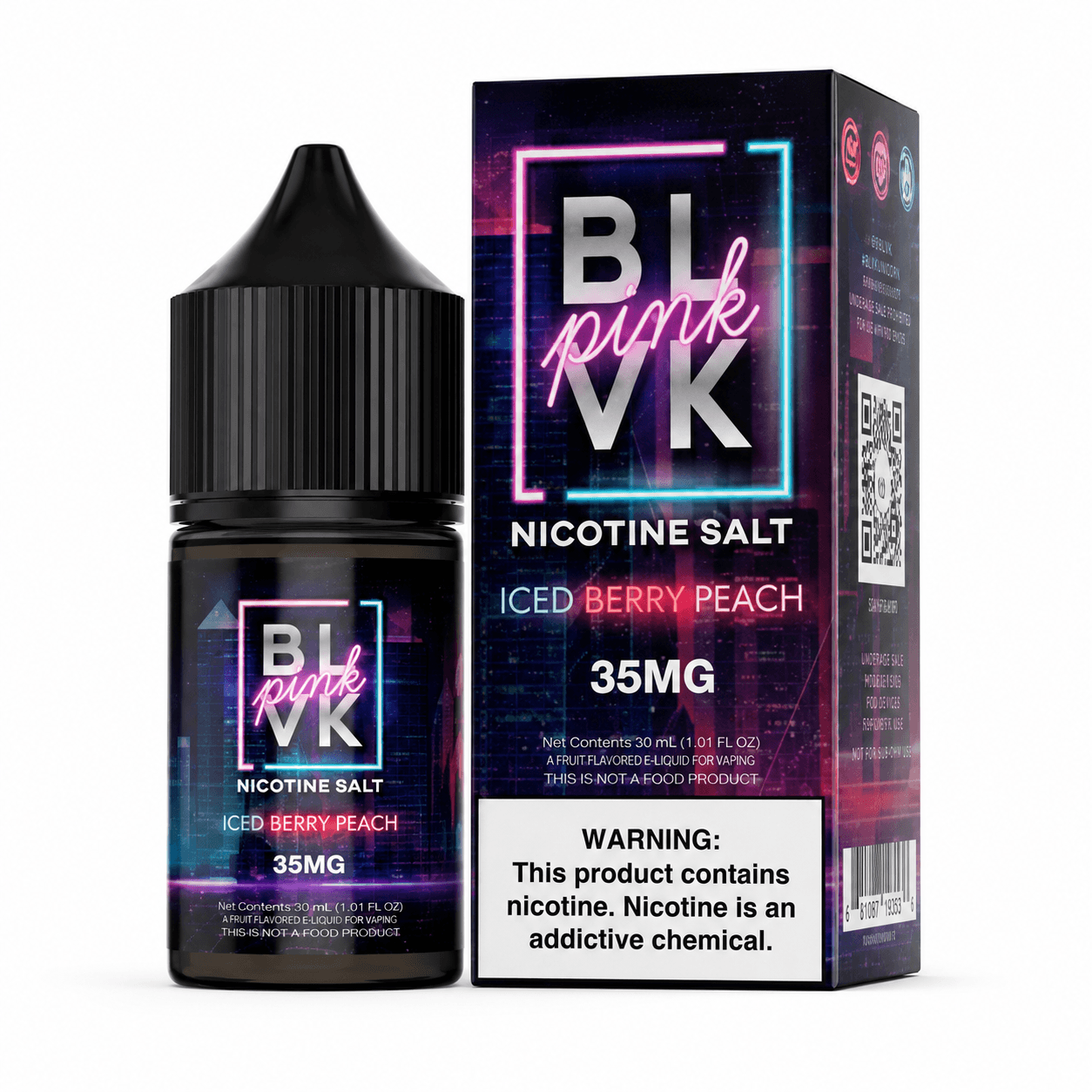 NicSalt - BLVK Pink - Iced Berry Peach (30ml)