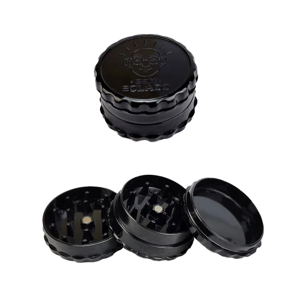 Dichavador Bem Bolado Pequeno 3 Partes - Preto